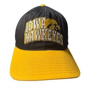VTG Iowa Hawkeyes snapback hat cap The Game brand Made in the USA black yellow